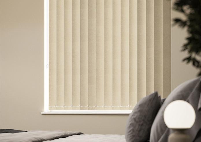 Flori Faux Suede (Blackout), Vanilla Latte - Vertical Blind - Image 5